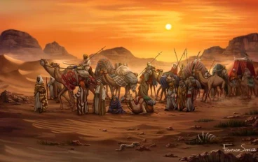 جعفر بن أبى طالب مع النجاشى ملك الحبشة فى الإسلام