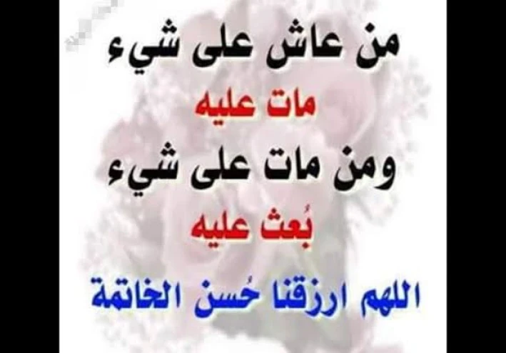 من عاش علي شئ مات عليه