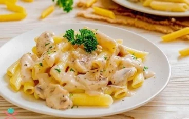 مكرونة بالوايت صوص بطريقة المطاعم