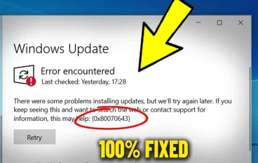 Fix error update 0x80070643