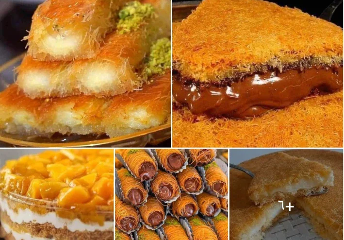 ٧ طرق لتحضير الكنافة (كنافة بالقشطة-كنافة بالموز-كنافة بالنوتيلا-كنافة بالمانجو-كنافة بورما-أصابع كنافة)
