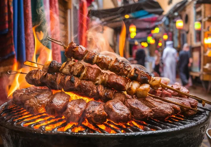 مشاوي اللحم والكباب على الطريقة السورية بالفيديو