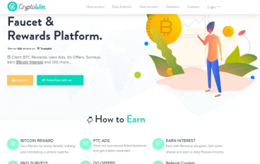 CryptoWin - موقع جديد لكسب البيتكوين 