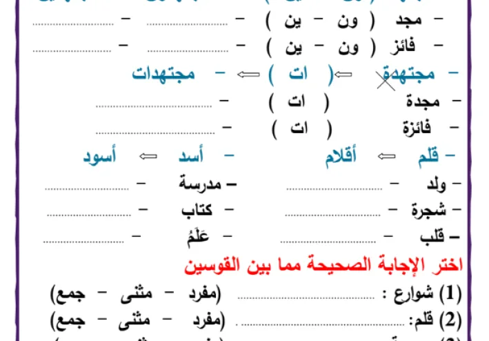 تحميل أفضل مذكرة لغة عربية للصف الرابع الأبتدائي الترم الأول 2025