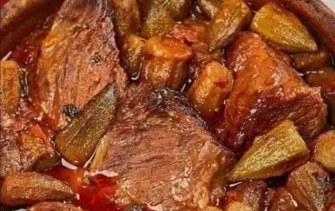 أفضل طريقة لعمل طاجن بامية باللحم شهى ولذيذ