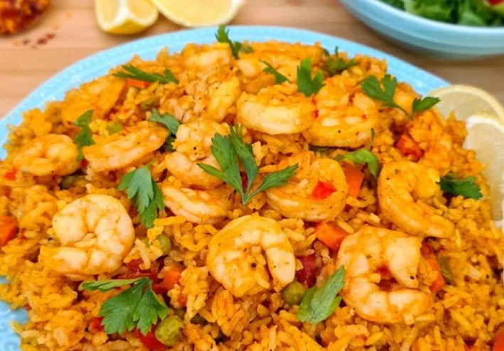 أرز بالجمبري رحلة بحرية في طبق واحد