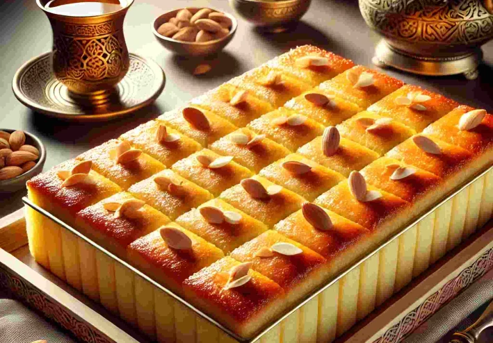 طريقة عمل البسبوسة الأصلية في خطوات بسيطة وسهلة