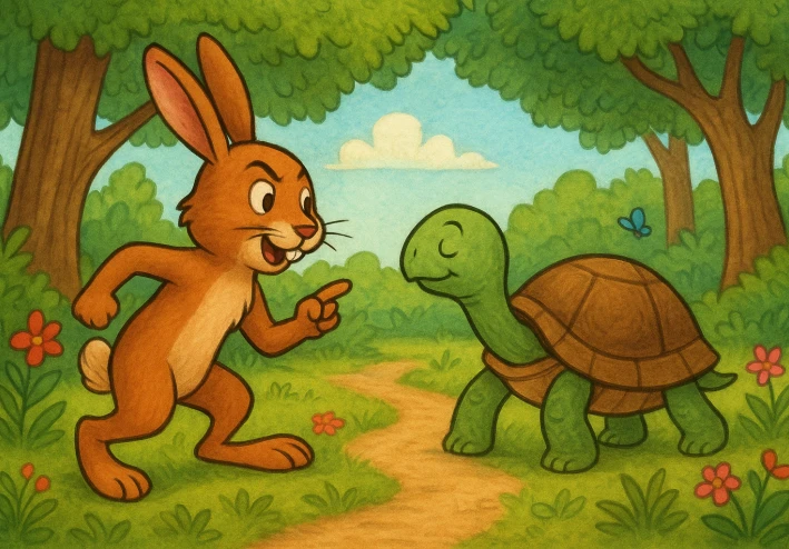 سباق الحكمة: الأرنب والسلحفاة.