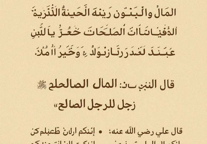 مقولات إسلامية عن المال والرزق