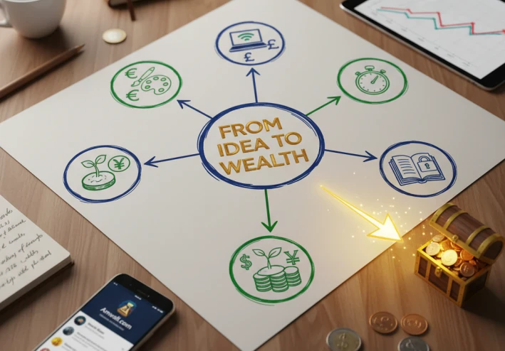 💰 من فكرة إلى ثروة: 7 خطوات عملية لتحويل هواياتك ومهاراتك إلى مدخول شهري إضافي!