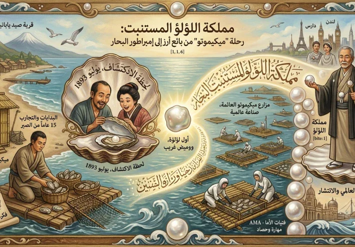 مملكة اللؤلؤ المستنبت: رحلة "ميكيموتو" من بائع أرز إلى إمبراطور البحار