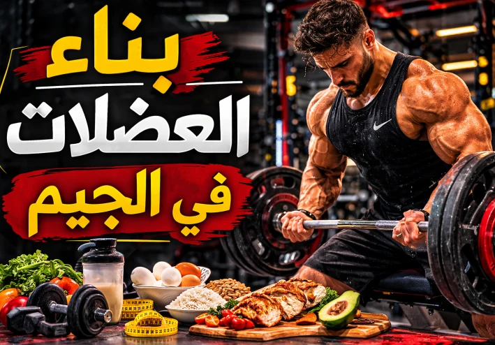 بناء العضلات  في الجيم: الدليل الكامل للتمرين الصحيح والنظام الغذائي لزيادة الكتلة العضلية