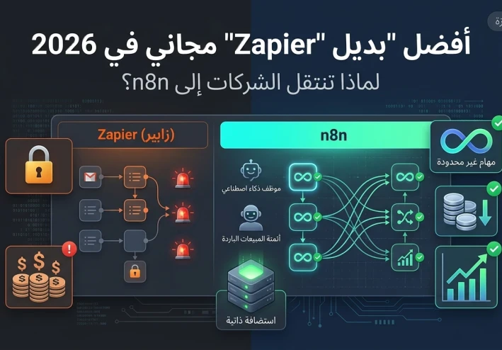 أفضل "بديل Zapier" مجاني في 2026: لماذا تنتقل الشركات إلى n8n؟