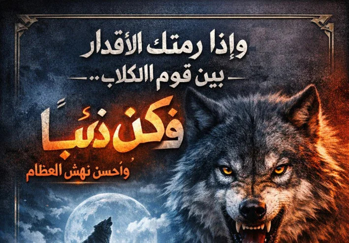 وإذا رمتك الأقدار بين قوم الكلاب.. فكن ذئباً وأحسن نهش العظام