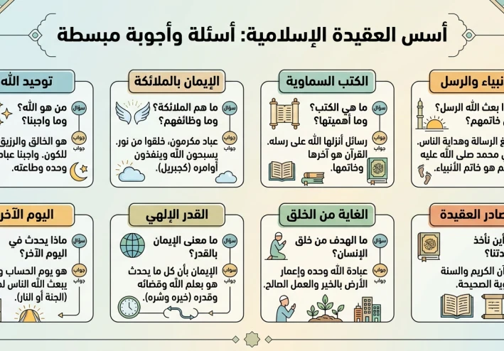 اهم المفاهيم والأسئله التى يسأل عنها الجميع فى العقيدة الاسلاميه
