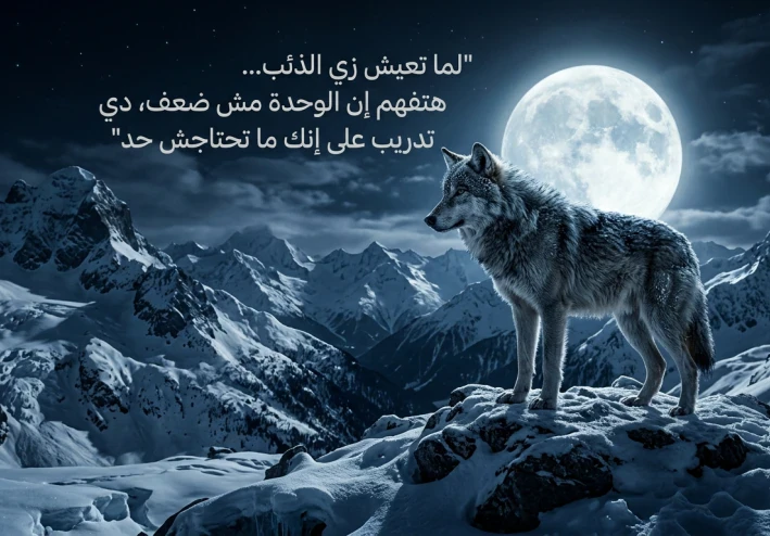 لما تعيش زي الذئب… هتفهم إن الوحدة مش ضعف، دي تدريب على إنك ما تحتاجش حد