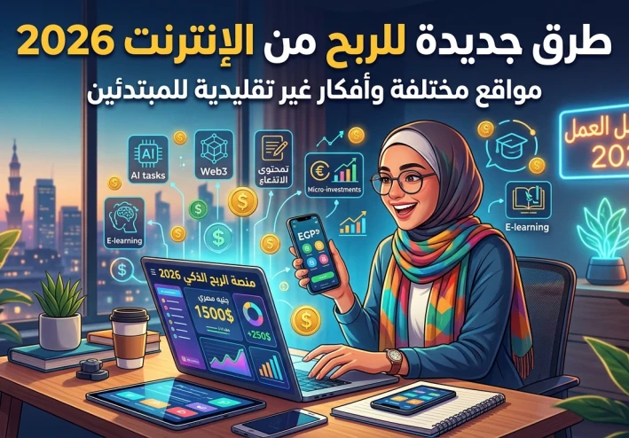 طرق جديدة للربح من الإنترنت 2026: مواقع مختلفة وأفكار غير تقليدية للمبتدئين