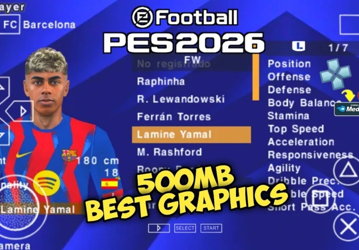 eFootball PES 2026 PPSSPP Android OFfline PS5 Camera Download