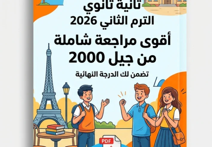 📘 تحميل أقوى مذكرة لغة فرنسية تانية ثانوي ترم تاني 2026 PDF | مراجعة نهائية شاملة تضمن لك الدرجة النهائية
