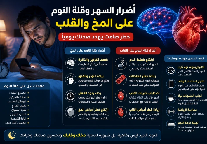 أضرار السهر وقلة النوم على المخ والقلب.. خطر صامت يهدد صحتك يوميًا