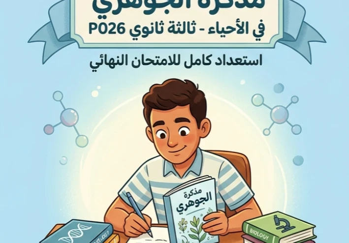 📒 تحميل مذكرة الجوهري أحياء ثالثة ثانوي 2026 PDF | أقوى مراجعة نهائية تضمن لك التفوق في امتحان الأحياء