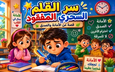 سر القلم السحري المفقود | قصة قصيرة للأطفال عن الأمانة والصدق ✨🖊️