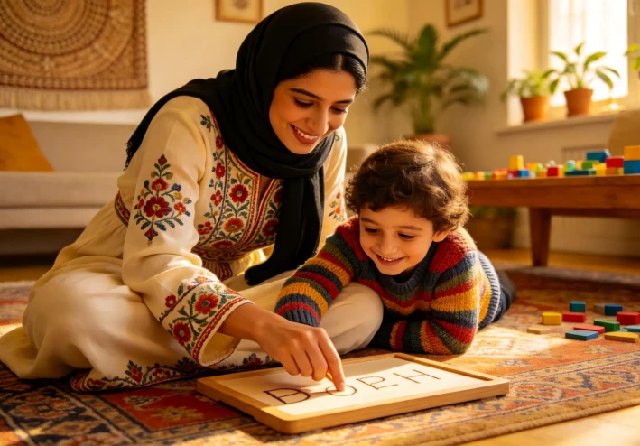 ⏰ كيف أُعلِّم طفلي وسط الانشغال ودون أن أرهق نفسي؟