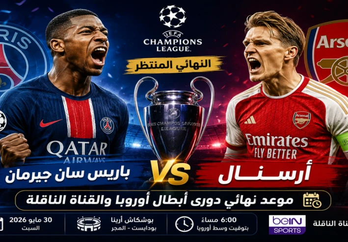 باريس سان جيرمان ضد أرسنال.. موعد نهائي دوري أبطال أوروبا والقناة الناقلة