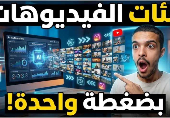 اصنع مئات الفيديوهات بالذكاء الاصطناعي تلقائيًا ومجانًا 100% | بدون حدود!