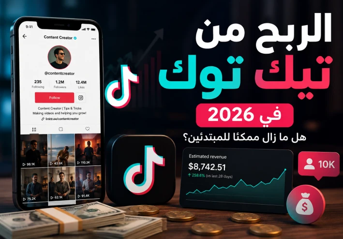الربح من تيك توك في 2026.. هل ما زال ممكنًا للمبتدئين؟ ✨