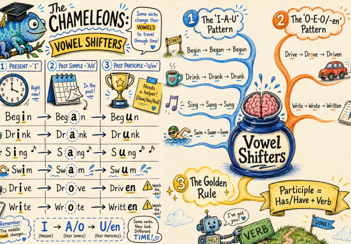 Irregular Verbs Made Easy: Understanding Vowel Shifters and Shape-Shifters