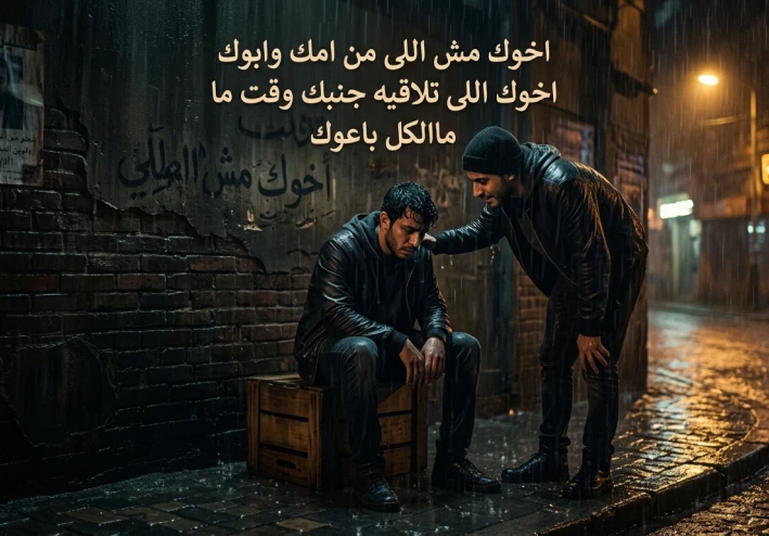 اخوك مش اللى من امك وابوك اخوك اللى تلاقيه جنبك وقت ما الكل باعوك