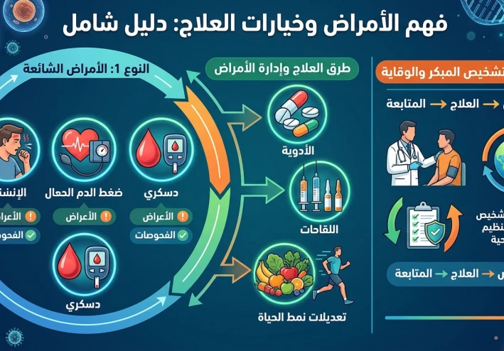 الامراض والاعلاجات وكيفيه الحفاظ على الصحه العامه