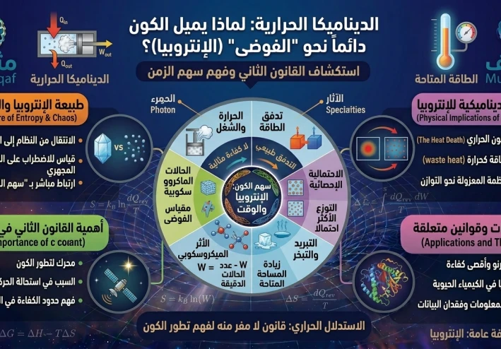الديناميكا الحرارية: لماذا يميل الكون دائماً نحو الفوضى (الإنتروبيا)؟