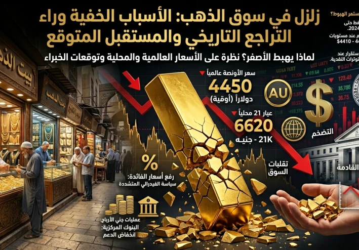 زلزال في سوق الذهب : لماذا يستمر الذهب في الهبوط الحر وإلى أين تتجه الأسعار؟