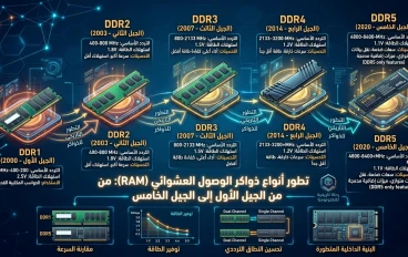  الدليل الشامل لتطور ذواكر الوصول العشوائي (RAM) وقصّة قفزات الأداء الرقمي