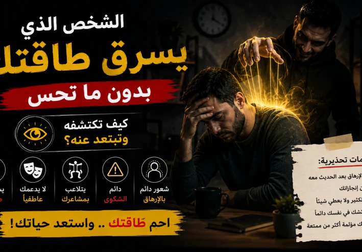 الشخص الذي يسرق طاقتك بدون ما تحس — 8 علامات تكشفه وخطوات الابتعاد عنه