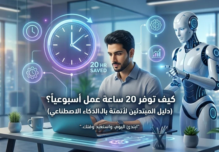 كيف توفر 20ساعه عمل اسبوعيا؟دليل المبتدئين لاتمتة المهام اليوميه بالذكاء الاصطناعي