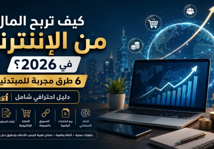 كيف تربح من الإنترنت في 2026: 6 طرق مجربه لبناء دخل حقيقي ومستدام