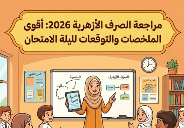 📓 مراجعة ليلة الامتحان في الصرف للصف الثالث الثانوي الأزهري 2026.. أقوى ملخص وأسئلة متوقعة لن يخرج عنها الامتحان