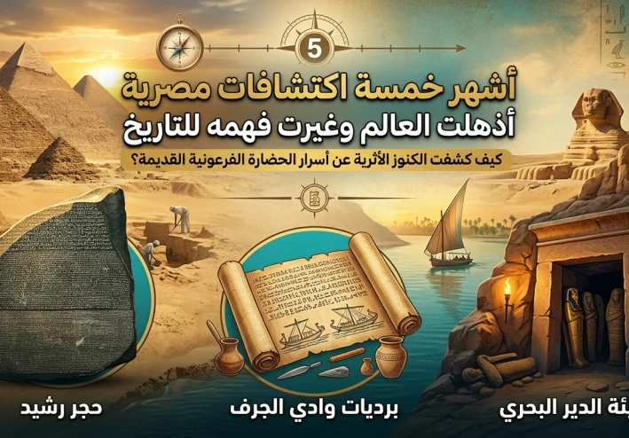أشهر 5 اكتشافات أثرية مصرية أذهلت العالم وغيرت التاريخ إلى الأبد"