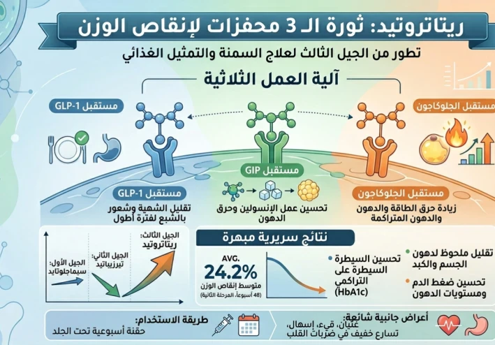 ريتاتروتيد (Retatrutide): الحقبة الثالثة في علاج السمنة والسر وراء خسارة الوزن القياسية
