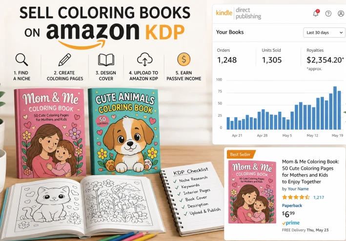 كيف تربح من بيع كتب التلوين على Amazon KDP