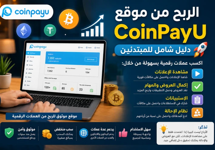الربح من موقع CoinPayU: دليل شامل للمبتدئين لتحقيق دخل من العملات الرقمية 💰