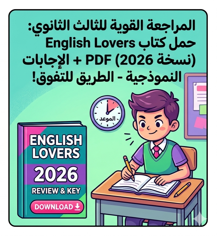 صورة مقال 📥 تحميل كتاب English Lovers مراجعة نهائية في اللغة الإنجليزية للصف الثالث الثانوي 2026 PDF بالإجابات | أقوى مراجعة قبل الامتحان