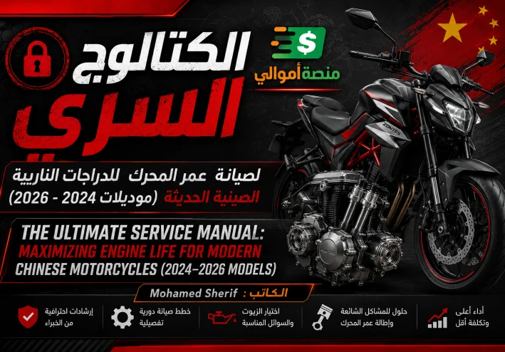 الكتالوج السري لصيانة عمر المحرك للدراجات النارية الصينية الحديثة (موديلات 2024 - 2026)