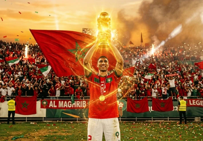 ✨⚽ 𓆩🔥 أســد الأطــلس الذي هزم المستحيل 🔥𓆪 🇲🇦 أشرف حكيمي.. من شوارع مدريد إلى عرش كرة القدم العالمية 👑