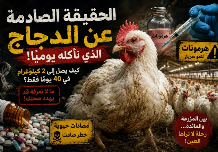 الحقيقة الصادمة عن الدجاج الذي نأكله يوميًا