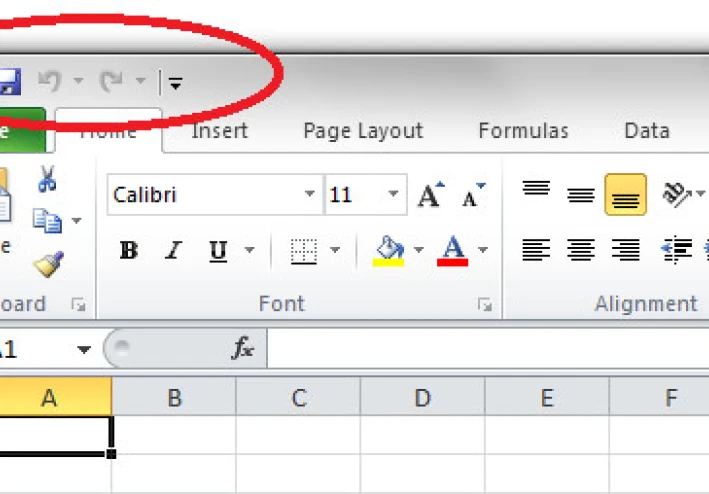 شريط الوصول السريع فى الإكسل (Quick Access Toolbar)