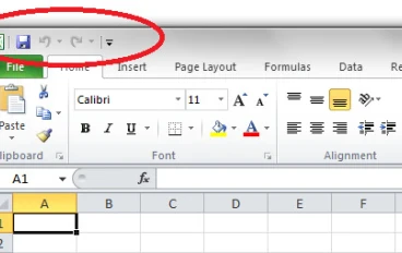 شريط الوصول السريع فى الإكسل (Quick Access Toolbar)